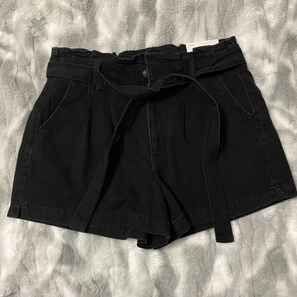 American Eagle Denim Paperbag Mom Shorts